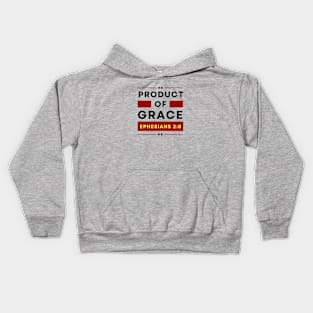 Product Of Grace | Christian Typography Kids Hoodie